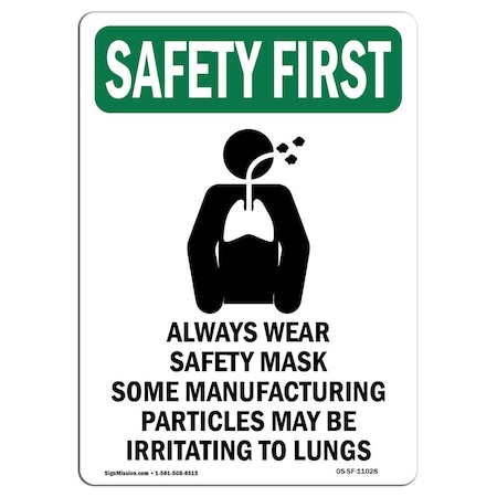 Signmission OSHA Sign, Always Wear W/ Symbol, 24in X 18in Rigid Plastic, 18" W, 24" H, Portrait OS-SF-P-1824-V-11028